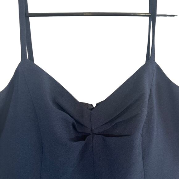 Eliza J Navy Blue Sleeveless One Piece Lined Pants Romper Women Sz 10 - Picture 8 of 12